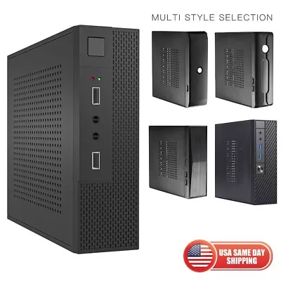 AMD Intel ITX Computer PC Case Small Mini Desktop Chassis HTPC 2 USB Portable • $29.49