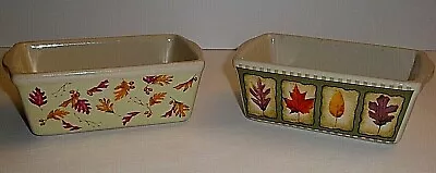 Mini Loaf Pans Nantucket Set Of 2 Autumn Leaves  CE • $11