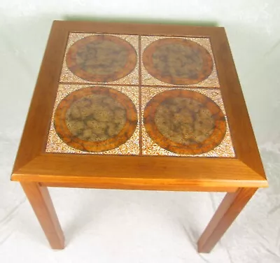 Danish Modern Teak Tile End Table 20-1/4 Inch Tall And Square Vintage Mid Mod • $325