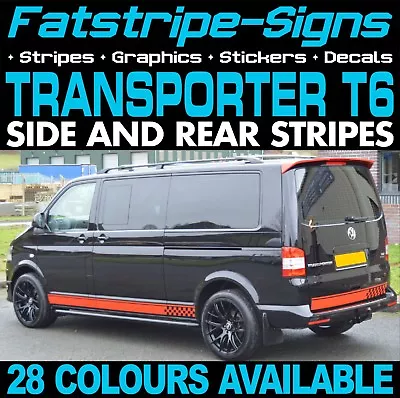 To Fit VW TRANSPORTER T6 STRIPES GRAPHICS STICKERS DECALS DAY VAN CAMPER SWB LWB • £32.99