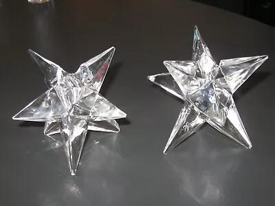 Set Of 2 Vintage Rosenthal Crystal Stars 3.50 Inches High/ See Description • $35