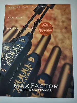 Max Factor International 2000 Calorie Mascara Vintage 1990s Print Ad • $8.61