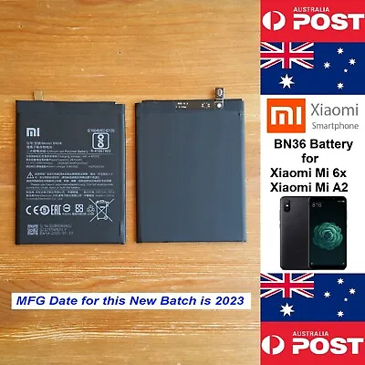GENUINE Xiaomi Mi 6x / Mi A2  Battery BN36  3010mAh Good Quality - Local Seller  • $24