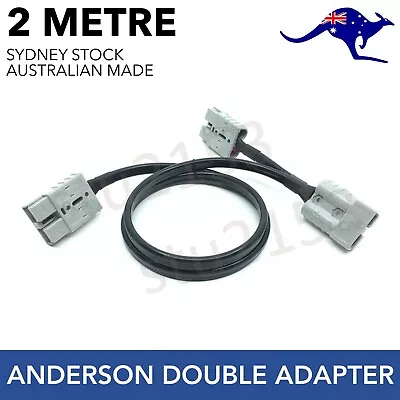 2m 50 Amp Anderson Plug Extension Lead With Double Adaptor 6mm Automotive Cable • $32