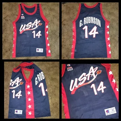 $19 • Buy Champion USA Basketball Robinson Sz 40 Vintage Jersey 