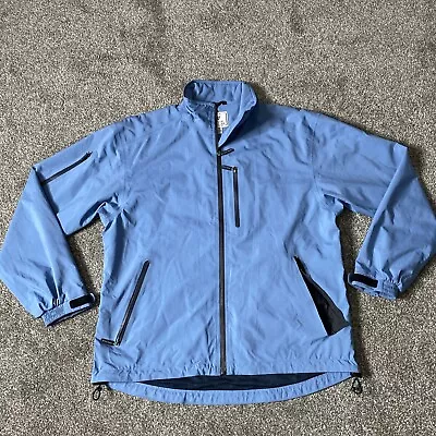 Mens Medium Peter Millar Light Blue Full Zip Jacket Waterproof Golf *flaw • $30