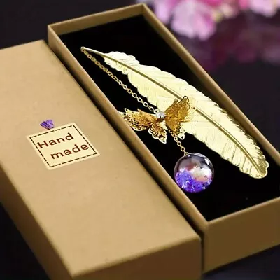 1 Piece Gift Box Crafts Classical Metal Brass Feather Butterfly • £8.99