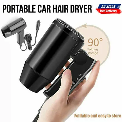 Hairdryer Portable Hair Dryer Dry 2 Speed Car Caravan Camping Travel 12V • $36.99