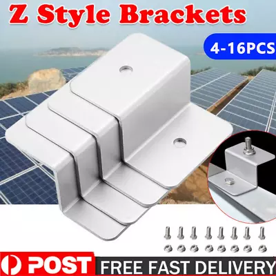 4-16PCS Solar Panel Z-Bracket Mounting Flat Roof Yacht RV Mount Aluminum Kit • $14.85