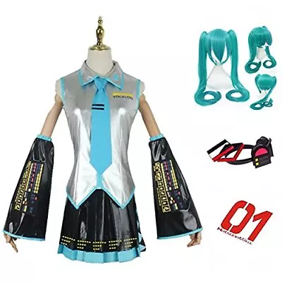 Fun Costumes Miku MIKU Hatsune Wig Uniform Complete Set Cosplay Costume Cos 120 • $89.92