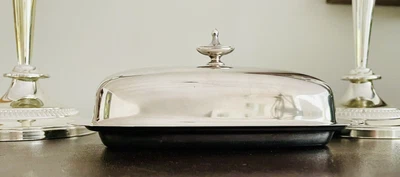 £19.61 • Buy Reed And Barton Glass Insert Silver Plated Butter Dish