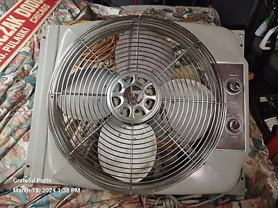 Vintage Window Fan Sears Kenmore 20” 4 Blades 3 Speeds Reversible Working Rare • $185