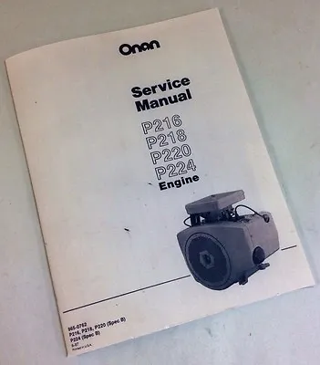 Miller Bobcat 225 225G Welder Generator Onan Engine Service Manual Shop Service • $14.97