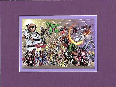 MARVEL SUPER HERO UNIVERSE PROFESSIONALLY MATTED PRINT Frame Ready Golden • $21.99