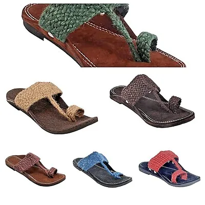Mens Jutti Mojari Khusa Indian Ethnic Flat Shoe US Size 8-12 Velvet Multicolor E • £30.50