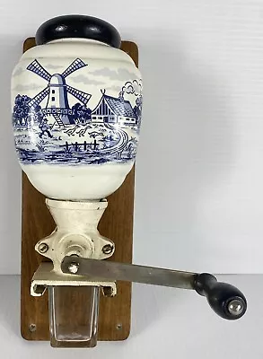 Vintage West Germany Wall Mounted Ceramic Coffee Grinder Mill • $80