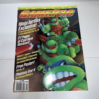 GamePro Magazine Issue 12 July 1990 TMNT Teenage Mutant Ninja Turtles Game Boy • $15