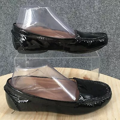 Me Too Shoes Womens 8 M Piper Flats Moc Toe Loafers Black Patent Leather Slip On • $13.19