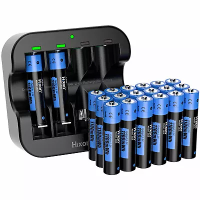 1100mWh Hixon AAA 1.5V Lithium Rechargeable Batteries &Charger High Quality LOT • $23