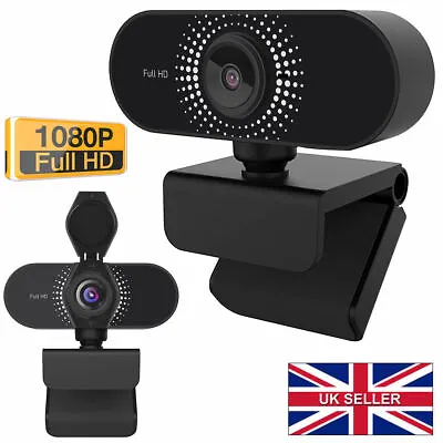 Full HD 1080P Webcam USB AutoFocus Web Camera With Microphone For PC Laptop UK • £12.95