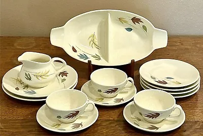 Franciscan Autumn Dinnerware 14 Pc Assorted Fall Leaves Earthenware VTG MCM • $130