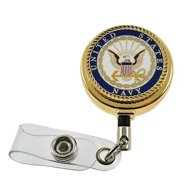 US Navy Badge Reel Retractable Military ID Card Holder Security Pass Lanyard • $12.36