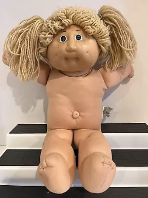 Cabbage Patch Doll Vintage 1983 Blonde Hair Pony Tails Green Eyes Nude  • $20