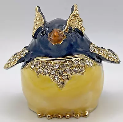 Swarovski Crystal Accented Enamel Hinged Lid Trinket Box - EMPEROR PENGUIN • $44.99