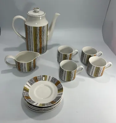 Midwinter Coffee Set Coffee Pot Cups And Saucers - Vintage Coffee Sets • £35