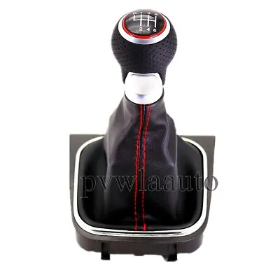 6 Speed Gear Shift Knob PU Leather Boot For VW Jetta GLI MK5 MK6 2005-2014 • $17.39