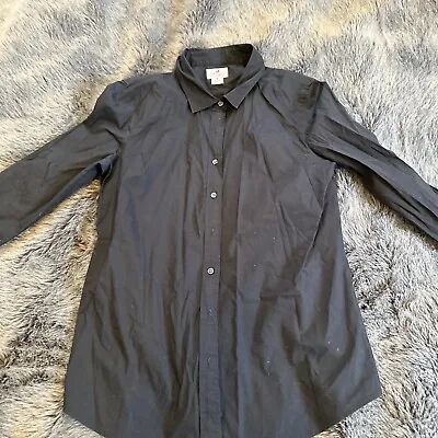 J Crew Haberdashery Shirt Womens Medium Black Long Sleeve Button Up Casual • $17