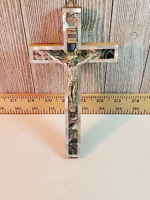 Decorative Religious Wooden And Metal Bethlehem Crucifix Cross 7 3/4  X 4  • $25