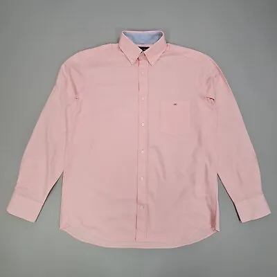 Eden Park Mens Oxford Shirt Pink Medium Regular Fit Cotton Button Up Long Sleeve • £39.99