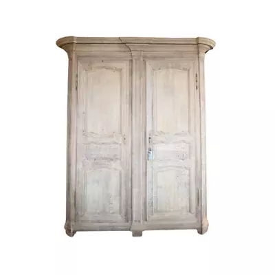 1800s French Bleached Oak Armoire • $9289