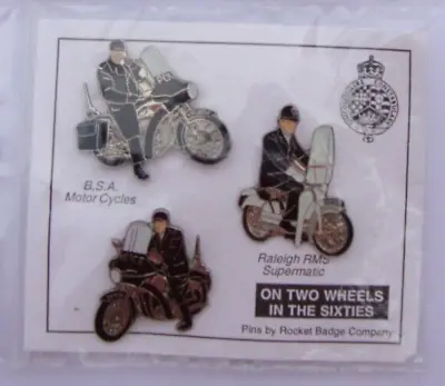 £3 • Buy Lincolnshire Police BSA & RALEIGH SUPERMATIC Motorcycle Pin Badge Set