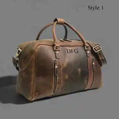 Personalized Large Weekend Bag Vacation Travel Bag Handmade Leather Duffle Bag • $119.99