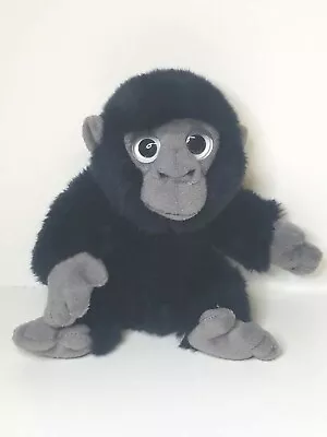 Wild Republic 8  Stuffed Plush Black Gray Ape Monkey Chimp Cuddle Toy Big Eyes  • $9.74