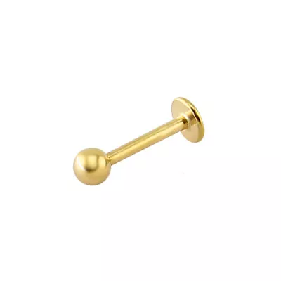 9ct Gold Jewelco London Ball 1.1mm Labret Stud Body Bar Piercing 10mm (8mm Bar) • £67.99