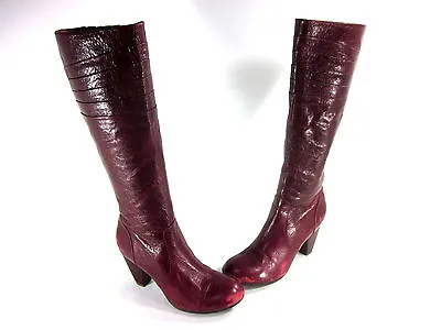 Miz Mooz Women's Nara Under-the-knee Fashion Boots Red Leather Us Size 7.5 Med • $72