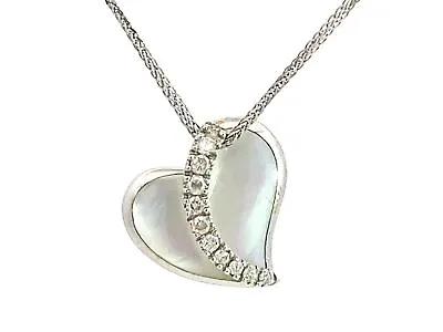 Na Hoku Diamond Heart Necklace In 14k White Gold • $999