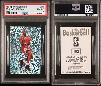 🐐 Michael Jordan 1992 Panini Sticker #102 | FOIL | PSA 8 🐐 • $110