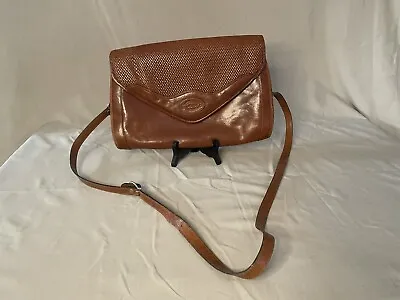 $125 • Buy Vintage Oroton Australian Brown Tan 80’s Leather Woven Pattern Crossbody 
