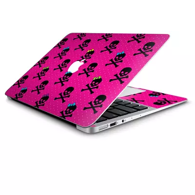 Skin Wrap For Macbook Air 11 Inch  Girl Bow Skulls Feminine Pink • $14.98