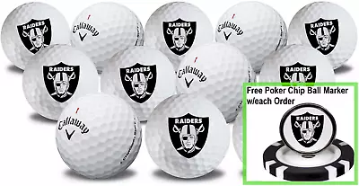 Las Vegas Raiders Golf Balls 12 Pack Callaway Chrome Soft Refinished • $61.95