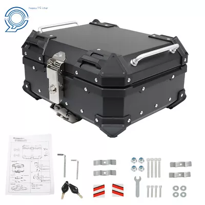 Black 22L Motorcycle Top Case Waterproof Tour Tail Box Luggage Storage Trunk New • $84.36