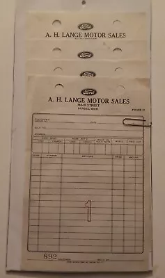 Vtg Ford Car Dealer Blank Sales Receipts A.H. Lange Motor Sales 4  Dundee MI. • $36