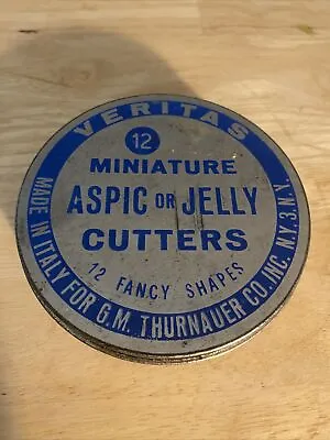 Vintage Veritas 8 Pack Miniature Aspic Or Jelly Cutters In Tin Container • $4.99