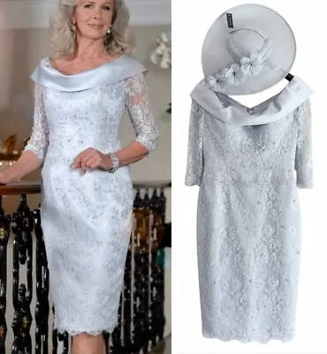 Ian Stuart MOTB Size 12 Ice Blue Dress & Matching Hatinator BNWT RRP £1400 • £250