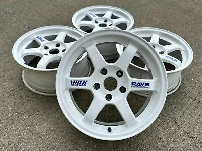 RAYS Volk Racing TE37 16 Inch F 7.0 J ET+25 5H114.3 White Color • $2900