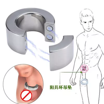 £7.49 • Buy Stainless Steel/Silicone Strong Magnetic Ball Stretcher Enhancer Ring Time Delay